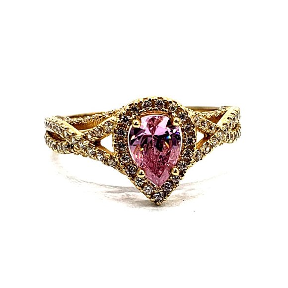 14K Solid Gold Ring for women CZ size 6.5 - Picture 2 of 9